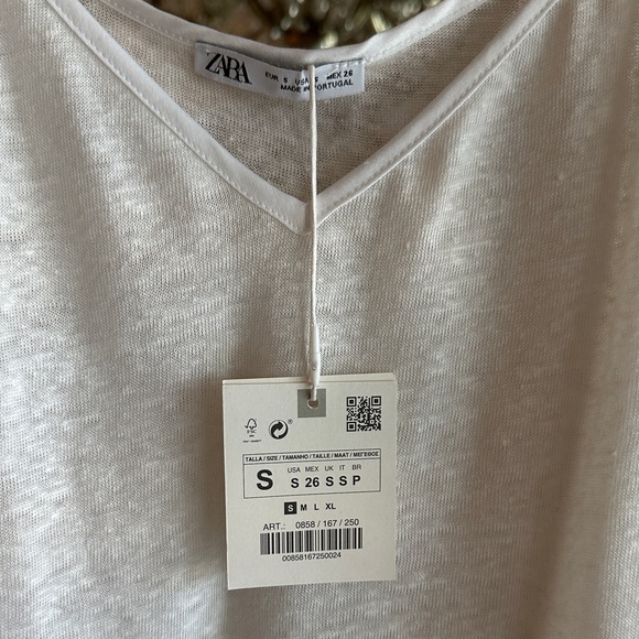 Zara White Linen Top - Picture 2 of 4